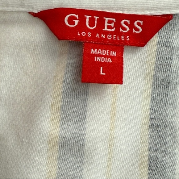 Guess Los Angeles Men’s Short Sleeve Button Front Shirt Size Large - Picture 5 of 6